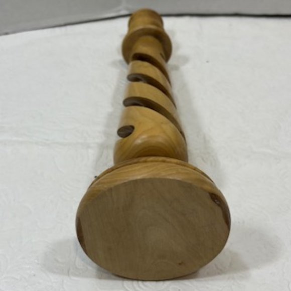 VTG Shabbat Olivewood 10" Taperer Candlestick Holder Jerusalem Barley Twist - Picture 5 of 6